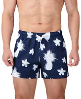 Sunset and Vines Men's Tropical-Pattern Woven Swim Trunks