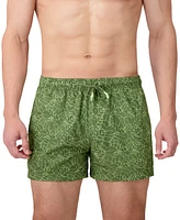 Sunset and Vines Men's Leaf-Pattern Woven Swim Trunks