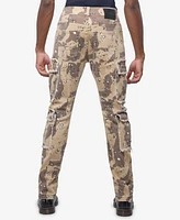 Raw X Men's Printed Cargo Pocket Denim Jeans