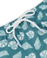 Sunset and Vines Men's Shell-Pattern Woven Swim Trunks