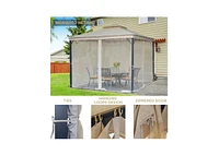 Rustproof Double Top Gazebo with Mosquito Curtains for Outdoor Enjoyment