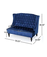Glam Velvet Loveseat: Modern Wingback Design