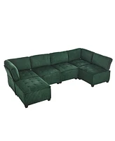U-Shaped Modular Sectional Sofa with Reversible Chaise