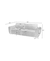 Corduroy Sleeper Sofa Couch with Storage - Light Brown