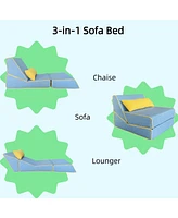 Three in one folding sofa, convertible bed, easy to carry outdoors, suitable for living room, bedroom, lounge, outdoor