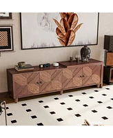 Modern Tv Cabinet with Extendable Storage and Adjustable Shelves (70"-90")