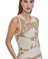 Dkny Petite Printed Sleeveless Knit Top