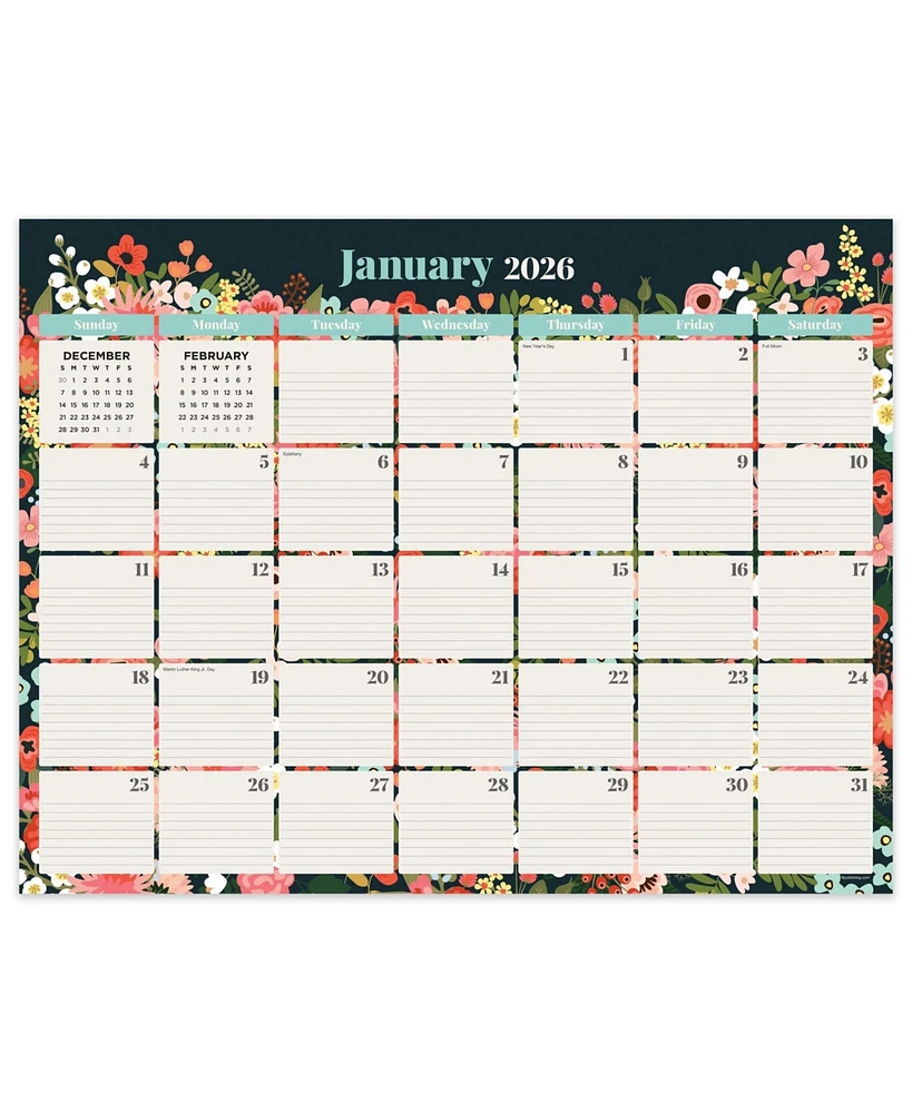 2026 Floral Large Desk Pad Monthly Blotter Calendar