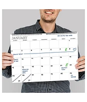 Undated 17" x 12" Dry Erase Medium Wire-o Hanging Horizontal Wall Calendar