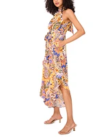 Msk Women's Printed Halter Asymmetrical-Hem Jumpsuit