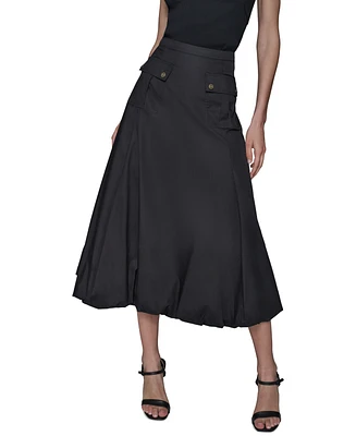 Karl Lagerfeld Paris Women's Pocket-Front Cotton Midi Bubble Skirt