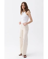 Nocturne Women's Ripped Wide Leg Jeans