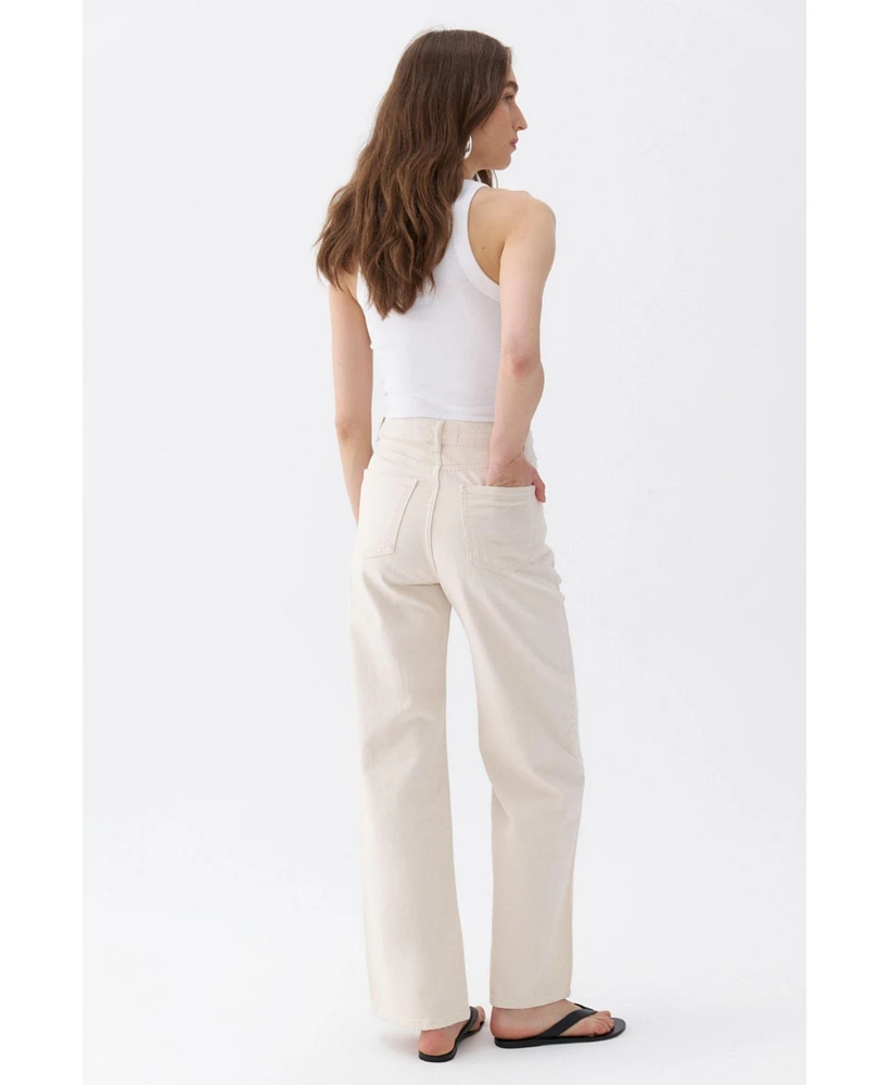 Nocturne Women's Ripped Wide Leg Jeans