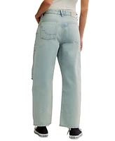 Free People Women's Deep Trance Dropped Barrel-Leg Cotton Jeans