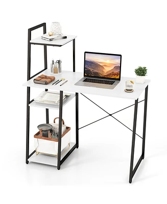 Computer Desk with Shelves and 3-Tier Storage Bookshelf