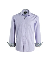 Elie Balleh Big Boys Lavender Slim Fit Jacquard Dot Shirt