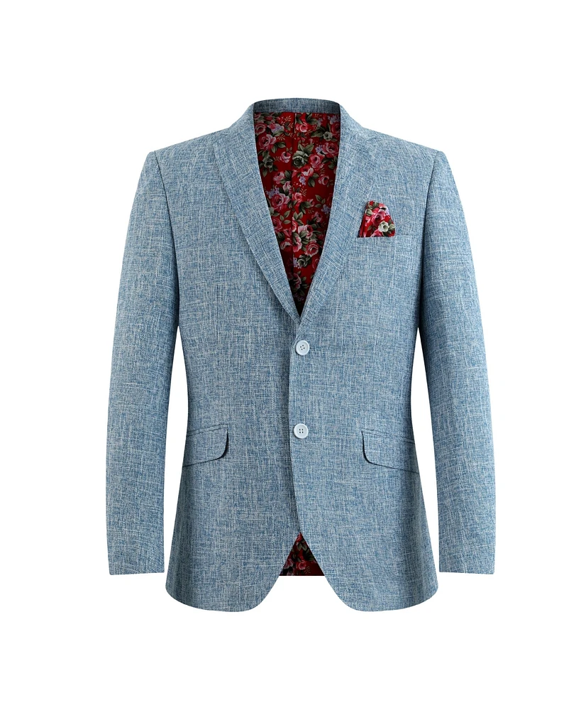 Elie Balleh Boys Blue Slim Fit Clasic Melange Jacket
