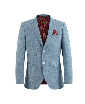Elie Balleh Boys Blue Slim Fit Clasic Melange Jacket