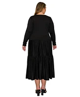 L I V D Plus Eliana Tiered Midi Dress