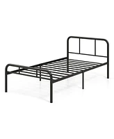 Gymax Twin Bed Frame Metal Platform Bed Base w/ Headboard & Footboard Under Bed Storage