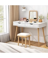 43.5 Inch Computer Desk with 2 Drawers for Small Spaces