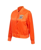 Freeze Max Women's Orange Lilo and Stitch Scrump Full-Snap Satin Jacket