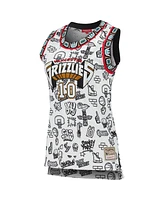 Mitchell & Ness Women's Mike Bibby White Vancouver Grizzlies 1998 Doodle Swingman Jersey