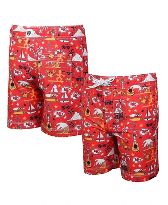 Wes & Willy Big Boys and Girls Red Kansas City Chiefs Luau Swim Trunks