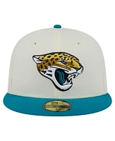 New Era Men's White/Teal Jacksonville Jaguars Main 59FIFTY Fitted Hat