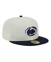 New Era Men's Cream Penn State Nittany Lions Chrome 59FIFTY Fitted Hat