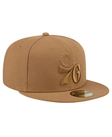 New Era Men's Tan Philadelphia 76ers 59FIFTY Fitted Hat
