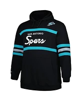 Mitchell & Ness Men's Black San Antonio Spurs Big Tall Hardwood Classics Head Coach Pullover Hoodie