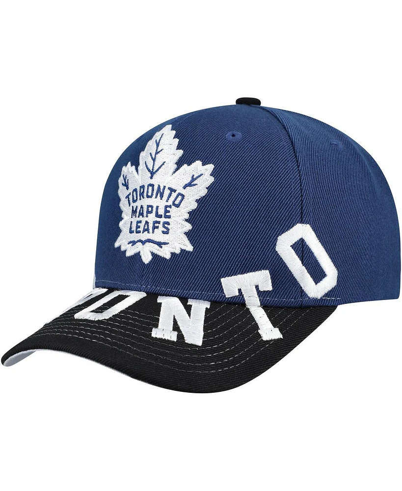Mitchell & Ness Men's Blue/Black Toronto Maple Leaf's Underarch Two-Tone Pro Crown Snapback Hat