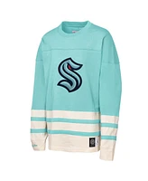 Mitchell & Ness Big Boys and Girls Light Blue Seattle Kraken Chainstitch Heavyweight Long Sleeve Top
