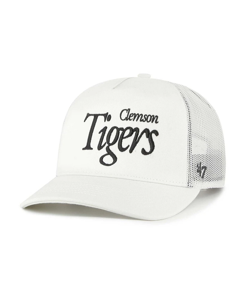 '47 Brand Men's and Women's Cream Clemson Tigers Foundation Script Adjustable Trucker Hat