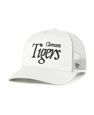 '47 Brand Men's and Women's Cream Clemson Tigers Foundation Script Adjustable Trucker Hat
