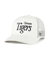 '47 Brand Men's and Women's Cream Clemson Tigers Foundation Script Adjustable Trucker Hat