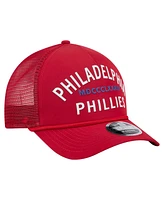 New Era Men's Red Philadelphia Phillies Minimalist 9FORTY A-Frame Adjustable Hat