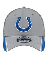 New Era Men's Gray Indianapolis Colts Game Day Linear 39THIRTY Flex Hat