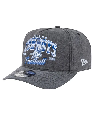 New Era Men's Black Dallas Cowboys Throwback Washed A-Frame 9FIFTY Snapback Hat