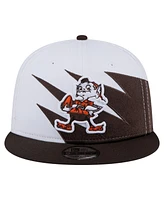 New Era Men's Brown Cleveland Browns Throwback Jagged 9FiFTY Snapback Hat