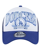 New Era Men's White/Royal Los Angeles Dodgers Trucker A-Frame 9FORTY Adjustable Hat