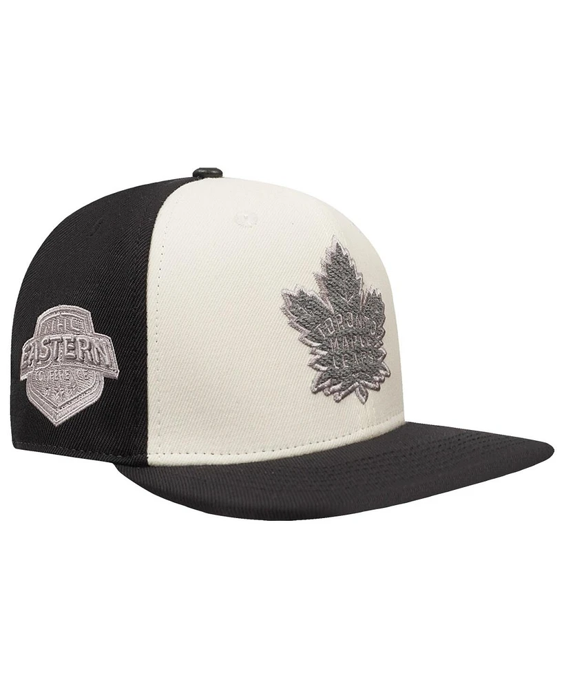 Pro Standard Men's Cream/Black Toronto Maple Leaf's French Terry Snapback Hat