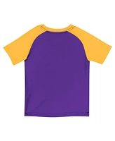 Nike Big Boys and Girls 2-Piece Purple Los Angeles Lakers Practice T-Shirt Shorts Set