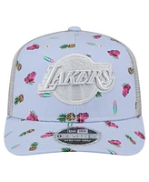New Era Men's Light Blue/Gray Los Angeles Lakers Adventure Aloha Pattern 9SEVENTY Stretch-Snap Hat