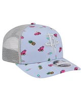 New Era Men's Light Blue/Gray Houston Rockets Adventure Aloha Pattern 9SEVENTY Stretch-Snap Hat