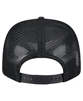 New Era Men's Navy/Black Carolina Panthers Adventure Drinks Pattern 9SEVENTY Stretch Snap Hat