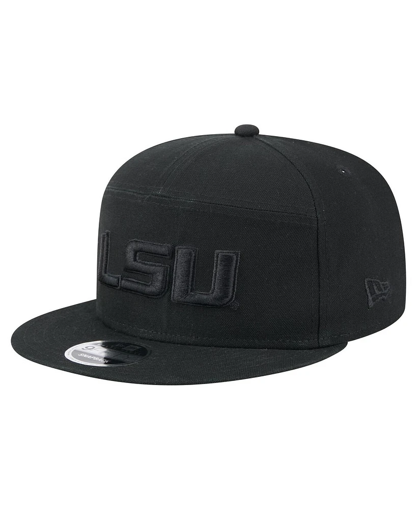 New Era Men's Black Lsu Tigers Adventure Canvas Split Panel 9FIFTY Snapback Hat