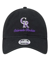 New Era Women's Black Colorado Rockies Preppy Team 9TWENTY Adjustable Hat