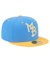 New Era Men's Blue/Yellow Myrtle Beach Pelicans Authentic Collection 59FIFTY Fitted Hat